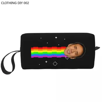 Изготовленная на заказ Дорожная косметичка Nicolas Cage Nyan Meme Женский Органайзер для туалетных принадлежностей Lady Beauty Storage Bag Dopp Kit Box Case