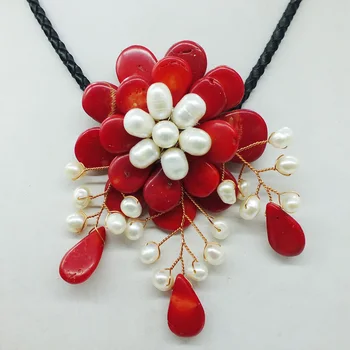 Изысканное классическое ожерелье из настоящего кораллового цветка.Самое изысканное свадебное ожерелье 19 