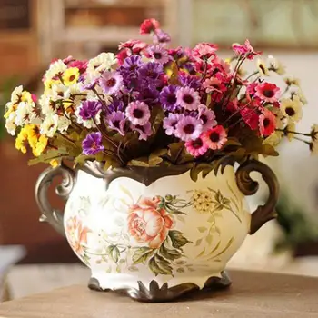 Искусственная ткань из хризантемы, имитация домашнего декора в стиле цветочного пасторализма, 24 Цветка на 1 шт.