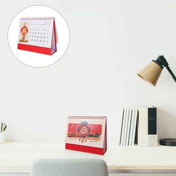 Календарь в китайском стиле на 2024 год, Настольное украшение, бумага, отдельно стоящий флип для домашнего офиса