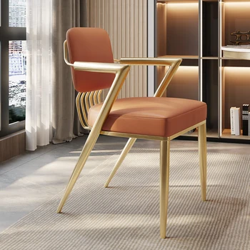 Кожаное Офисное Дизайнерское Обеденное кресло для игр на открытом воздухе, обеденный стул с подлокотником, Эргономичная Современная кухонная мебель Silla Comedor LK50CY