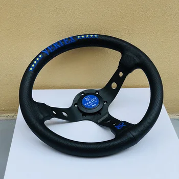 Кожаное рулевое колесо JDM VERTEX 10 Star с глубоким блюдом, рулевое колесо для Sim-игр, гонок, дрифтинга