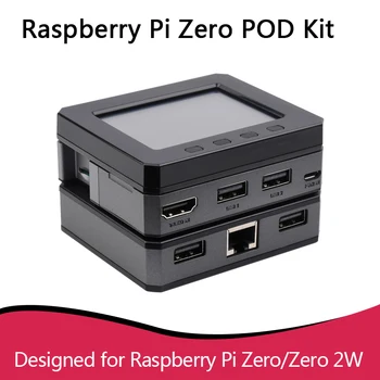 Комплект Raspberry Pi Zero POD для Raspberry Pi Zero W /Zero 2 W, (модуль USB и HDMI + модуль USB и LAN + 2,8-дюймовый дисплей + чехол)