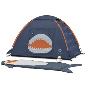 комплект для детского кемпинга (однокомнатная палатка, спальный мешок, фонарь