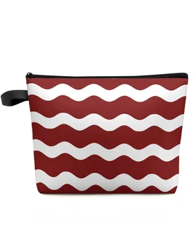Косметичка Red Ripple Waves, дорожная сумка, предметы первой необходимости, женские косметички, органайзер для туалета, детский пенал для хранения