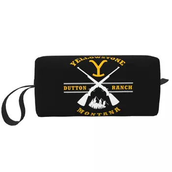Косметичка Yellowstone Dutton Ranch Guns для женщин, косметический органайзер для путешествий, милые сумки для хранения туалетных принадлежностей, набор Dopp, футляр-коробка
