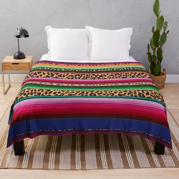 Красивое мексиканское покрывало с леопардовым принтом, пушистые мягкие одеяла, декоративное покрывало