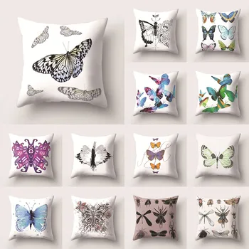 Красочный чехол для подушки с принтом бабочки и насекомых для дома, спальни, гостиной, автомобильного дивана, декоративная наволочка
