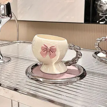 Креативная Чашка и Блюдо Nordic Light Luxury High Beauty Ins Кофейная Чашка Блюдо Изысканная Посуда Для Послеобеденного Чая Керамическая Чашка Блюдо