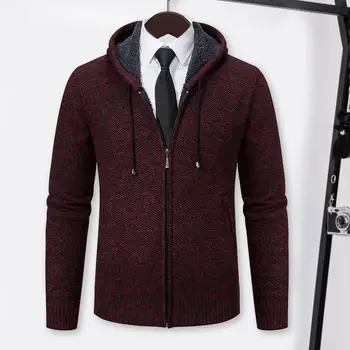 Куртка-пальто Стильная мужская зимняя куртка с капюшоном, ветрозащитное теплое пальто с карманом на молнии, обязательное условие осеннего мужского пальто