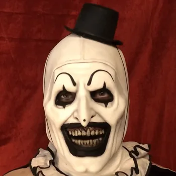 Латексная маска Джокера Ужасающее искусство Косплей-маски Клоуна, Шлем Ужасов, аксессуары для костюмов на Хэллоуин, Реквизит для карнавальной вечеринки