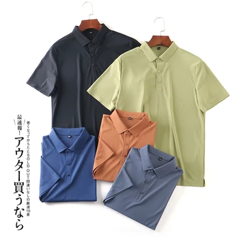 Летняя мужская однотонная деловая повседневная рубашка поло с короткими рукавами, футболка для треккинга, тренировок, спортивной ходьбы