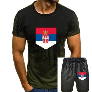 Лето 2020 горячая распродажа ретро карманные Сербия и Черногория флаг футболка мужская t рубашка тройник