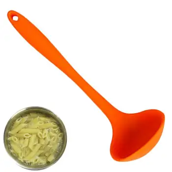 Ложка с длинной ручкой 1ШТ Бытовая силиконовая ложка для супа, ложка для каши, Посуда, Ложки для ужина, кухонные инструменты