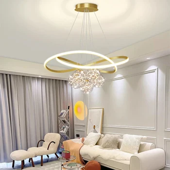 Люстра, светодиодная художественная подвесная лампа, современный дом, гостиная, столовая, подвесной декор, внутреннее освещение для кухонных принадлежностей