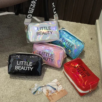 Маленькая женская лазерная сумка через плечо, сумка-мессенджер, ПВХ Желе, Маленькая сумка-мессенджер, сумки ярких цветов, лазерная голографическая сумка Bolsa