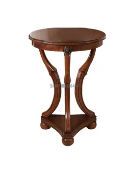 Маленький круглый столик из американского массива дерева, приставной столик для дивана, Европейский журнальный столик, подставка для телефона с цветами, Приставной столик для отдыха
