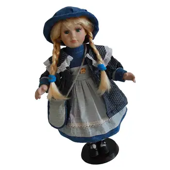 Милая фарфоровая кукла для девочек ручной работы с подставкой для дисплея 16 дюймов