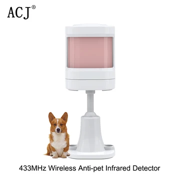 Мини Беспроводной инфракрасный детектор 433 МГц для защиты от домашних животных, Датчик движения PIR для домашней охранной сигнализации WIFI GSM