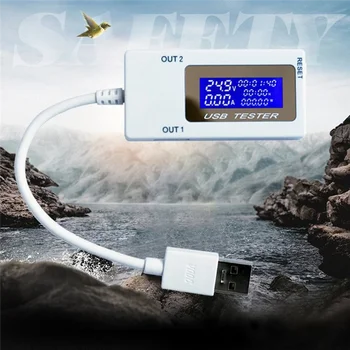 Мини-двойной USB-тестер тока И напряжения, USB-Амперметр, Тестер зарядки, Монитор Портов USB, Цифровой дисплей постоянного тока 4-30V 0-5A 0-150W