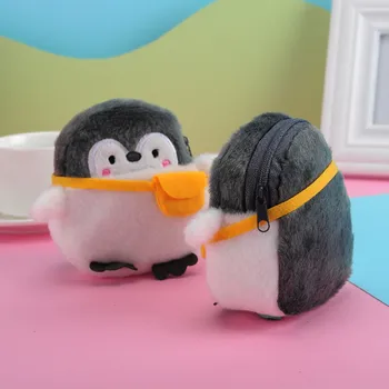 Мини-кошелек с милым плюшевым пингвином, мягкая позитивная энергия, плюшевый кошелек с пингвином, подарки для влюбленных на День Святого Валентина