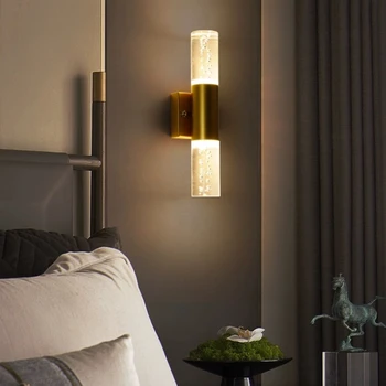 Минималистичные светодиодные Роскошные настенные светильники Crystal Bubble На фоне гостиной, спальни, декора крыльца, настенных бра, домашних прикроватных настенных светильников