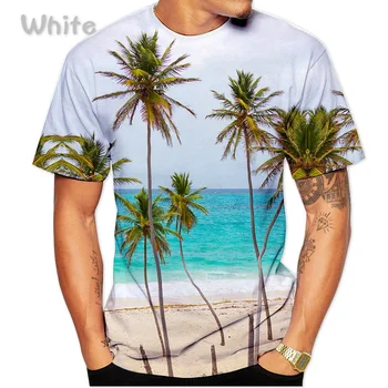 Многоцветная пляжная рубашка с принтом кокоса, топы, Летняя Новая гавайская мужская рубашка с коротким рукавом
