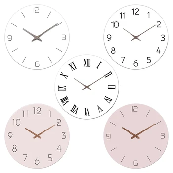 Модные простые бесшумные настенные часы в скандинавском стиле для украшения дома, часы на батарейках