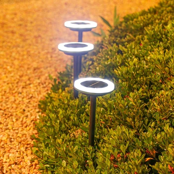 Модный вращающийся круг, наземный светильник на солнечной энергии, автоматическое освещение, ночник для сада во внутреннем дворе