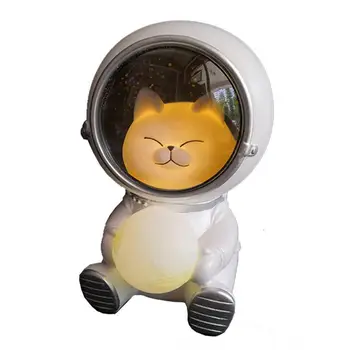 Модный Ночник Компактная Ночная Лампа С Высокой Имитацией Прекрасного Кота-Астронавта Настольная Лампа