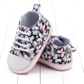 Модный осенний восторг: парусиновые кроссовки с принтом для маленьких мальчиков и девочек! Милая нескользящая повседневная обувь для малышей, впервые ходящих пешком