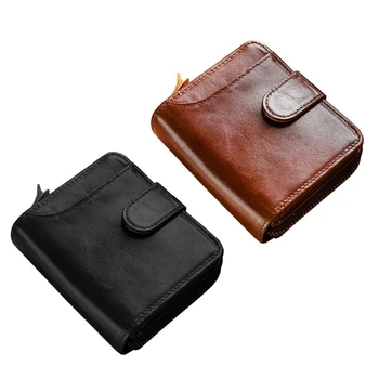 Мужская визитница, кожаные кредитные карты для кейса, многофункциональная сумка на молнии, кошелек-портмоне E74B
