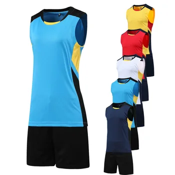 Мужская Женская Волейбольная форма с рукавами, Мужские Волейбольные шорты с карманами, Тренировочная одежда, Волейбольная майка, спортивный костюм для бега.