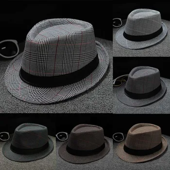 Мужская и женская ретро-джазовая шляпа с полосатым принтом, британская шляпа от солнца, дорожная шляпа от солнца, шляпы для маленьких голов, женские