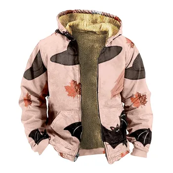 Мужская куртка с индивидуальным повседневным принтом, свитер на молнии с длинным рукавом, плотный хлопковый костюм, Зимняя новая куртка высокого качества 2023 года выпуска