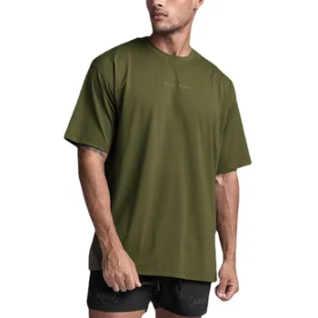 Мужская летняя мужская футболка модного бренда, большой размер, однотонная быстросохнущая мужская футболка с короткими рукавами