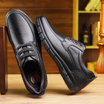 Мужская обувь из натуральной кожи, мягкая нескользящая резиновая офисная повседневная обувь, ручная работа, повседневная, 38-47, специальная цена