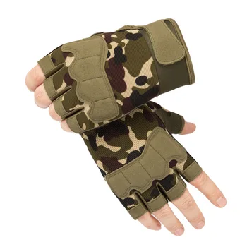 Мужские женские тактические армейские стрелковые перчатки без пальцев с защитой от порезов, противоскользящие Велосипедные перчатки для спорта на открытом воздухе, пейнтбола, страйкбола