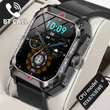 Мужские смарт-часы Military Healthy Monitor AI Voice Bluetooth Call Фитнес Водонепроницаемые Спортивные смарт-часы для Xiaomi Android IOS 2023