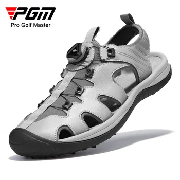 Мужские туфли для гольфа PGM, Летние сандалии, нескользящие заклепки, супер Дышащая обувь, шнурки с ручками XZ265