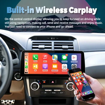 Мультимедийное головное устройство Carplay 12,3-дюймовый автомобильный видеоплеер с широким экраном, радио Стерео для Toyota Camry 2012-2014 Android 12 GPS