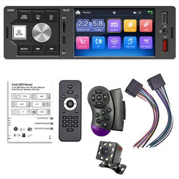 Мультимедийный плеер Hands Free, двойной USB-плеер MP5, 1Din, совместимый с Bluetooth, 4,1-дюймовый сенсорный экран, 7 цветов подсветки, USB-зарядка