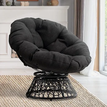 Мягкая подушка из плотной ткани, стальная рама с поворотом на 360 градусов, мебель для гостиной, Кресло для гостиной, удобное