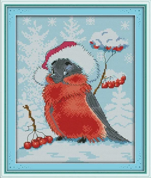 Набор для вышивания крестиком Joy Sunday с предварительной печатью Easy Pattern Aida, набор для вышивания из тисненой ткани-Christmas Bird