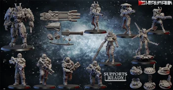 Набор моделей из неокрашенной смолы Imperial Soldier Warrior Strike Squad Человек Наемник Шахматная Фигурка Модель настольной игры