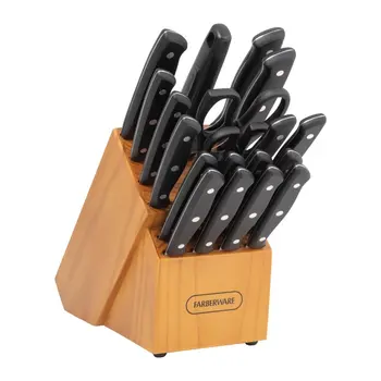 Набор штампованных кухонных ножей с тройными заклепками из 20 частей.