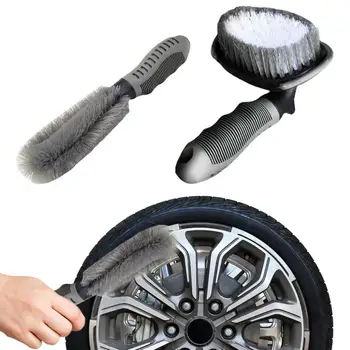 Набор Щеток Для Автомойки Шин Wheel & Tire Brush Car Detailing Kit Набор Из 2-х Универсальных Щеток Для Чистки Колесных Дисков Мотоциклов