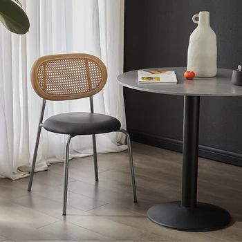 Напольные обеденные стулья Nordic для отдыха Accent, стулья для столовой из ротанга, Переносная садовая мебель для дома Sedie Cucina MQ50KT