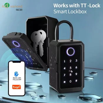 Наружная Водонепроницаемая система домашней Безопасности Intelligent Fingerprint Password Card Storage Lock Tuya или TTlock Anti-theft Smart Key Box