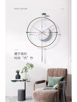 Настенные часы для гостиной домашняя сеть red 2023 новые современные простые часы подвесной настенный светильник роскошные креативные настенные часы